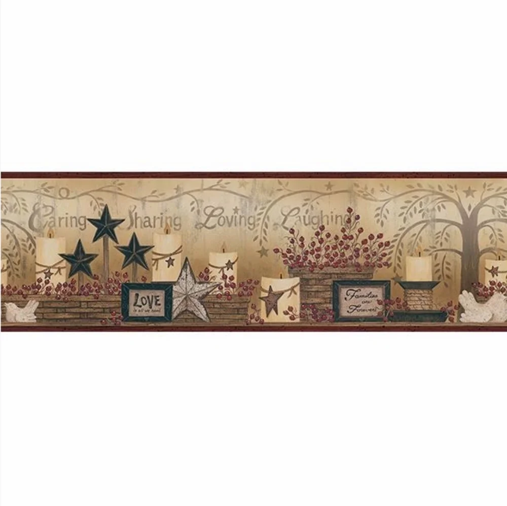 Wallpaper Border Country Caring Candles
